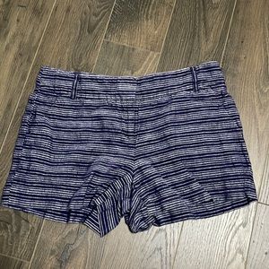 Loft Linen Shorts Size 4 Blue with White Stripes